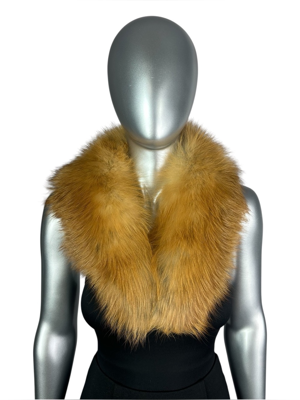Natural Red FOX Shawl Collar, 32”L, Certified Vintage Fur